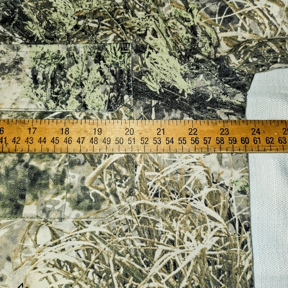 Cabelas Zonz Woodlands Button Down Shirt LS Camo Regular Fit Flap Pockets Mens M - Picture 3 of 12